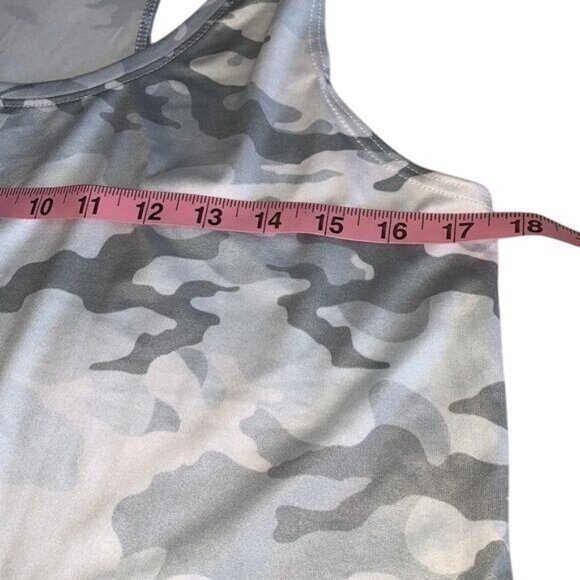 Athletic Works Gray Camo Racerback Tank Top M (8-10) Polyester/Spandex Womens Ac - Picture 7 of 8